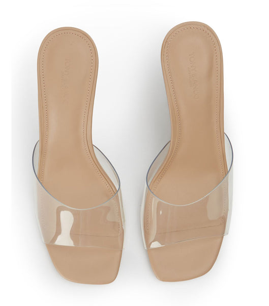 Tony Bianco Alessi Clear Vinylite/Skin 10cm Wedges Skin Color | TSGWZ17114