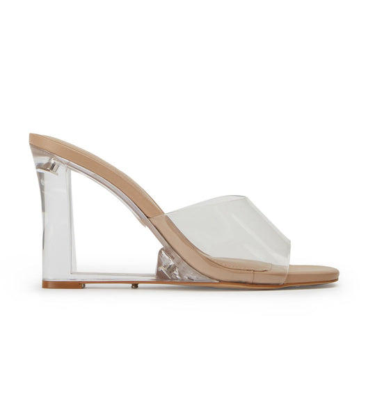 Tony Bianco Alessi Clear Vinylite/Skin 10cm Wedges Skin Color | TSGWZ17114