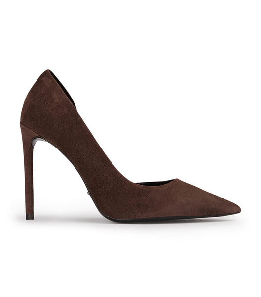 Tony Bianco Alyx Espresso Suede 10.5cm Court Shoes Chocolate | SGZDE47028