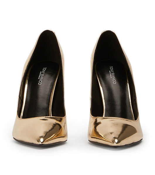 Tony Bianco Anja Gold Shine 10.5cm Event Heels Gold | BSGSO32327