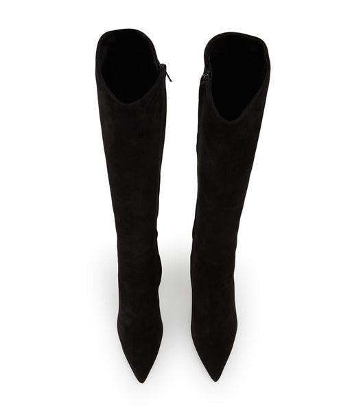 Tony Bianco Apollo Black Suede 10.5cm Heeled Boots Black | SGJKU55167