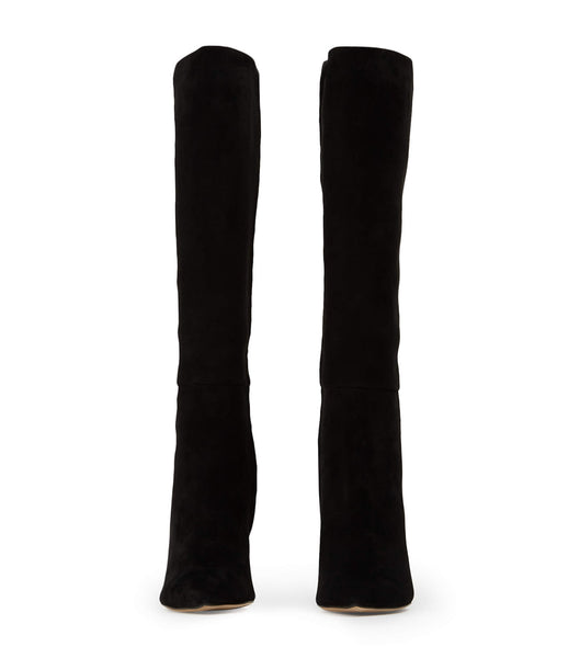 Tony Bianco Apollo Black Suede 10.5cm Heeled Boots Black | SGJKU55167