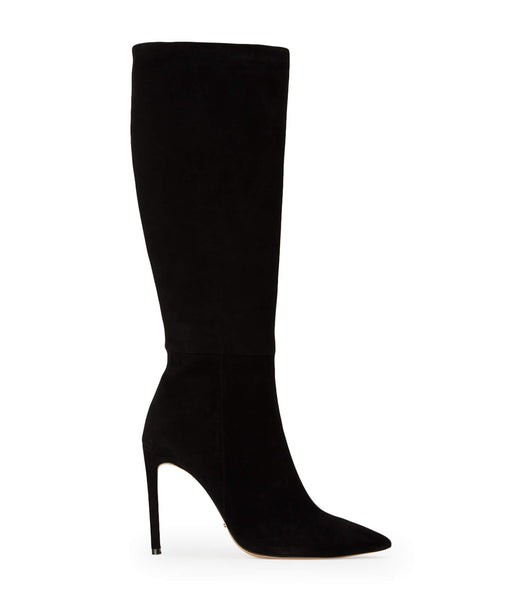 Tony Bianco Apollo Black Suede 10.5cm Heeled Boots Black | SGJKU55167