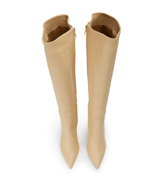 Tony Bianco Apollo Butter Nappa 10.5cm Mid Calf Boots Beige | BSGSD59982