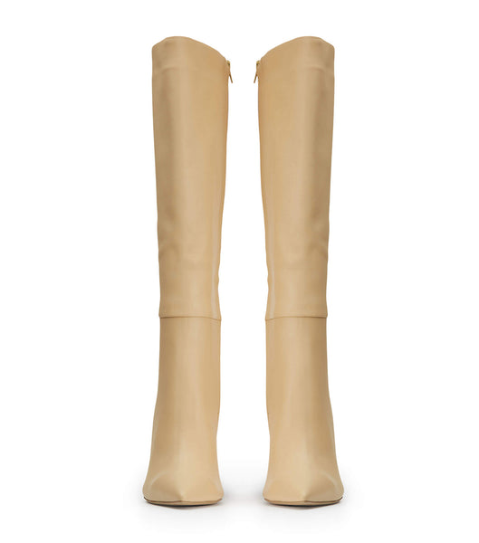 Tony Bianco Apollo Butter Nappa 10.5cm Mid Calf Boots Beige | BSGSD59982