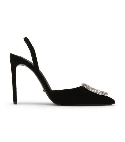 Tony Bianco Arma Black Suede 10.5cm Bling Heels Black | DSGVO41876