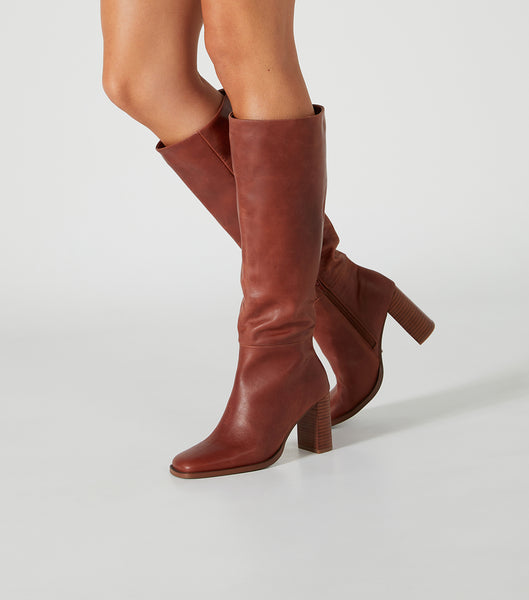 Tony Bianco Asher Cognac 8.5cm Heeled Boots Brown | LSGTR90751