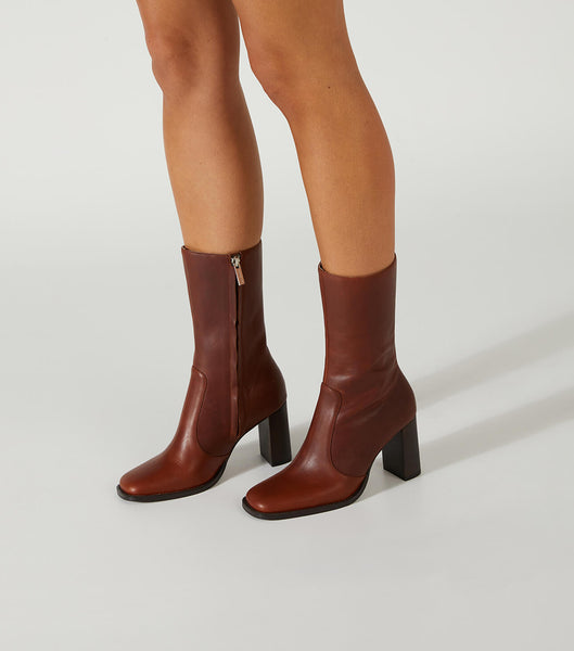 Tony Bianco Atlanta Cognac 8.5cm Ankle Boots Brown | SGDFL75441