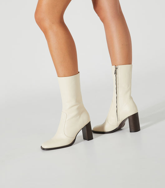 Tony Bianco Atlanta Ecru Venice 8.5cm Ankle Boots White | SGDFL17375