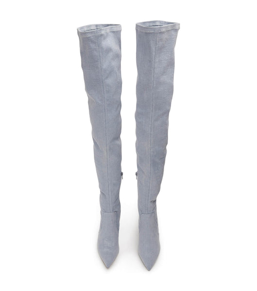 Tony Bianco Avah Denim Stretch 10.5cm Heeled Boots Blue | SGZDE59870