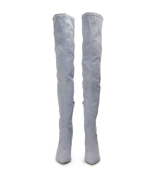 Tony Bianco Avah Denim Stretch 10.5cm Stiletto Boots Blue | SGICD47016