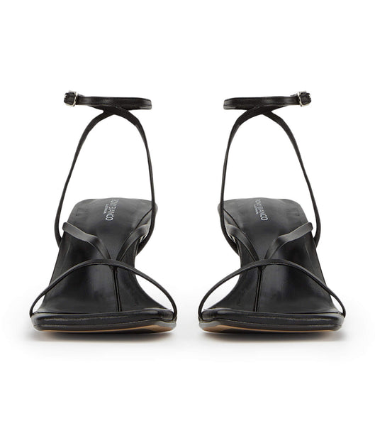 Tony Bianco Avi Black Nappa 6.5cm Strappy Heels Black | SGEAH90631