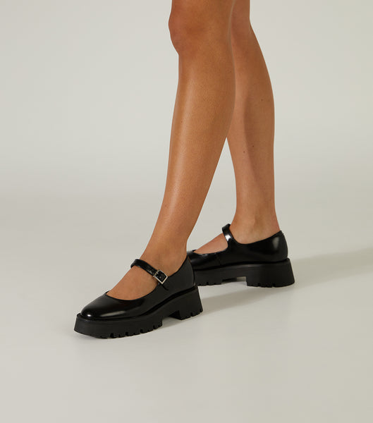 Tony Bianco Betsy Black Hi Shine 4.5cm Loafers Black | ESGHC49655