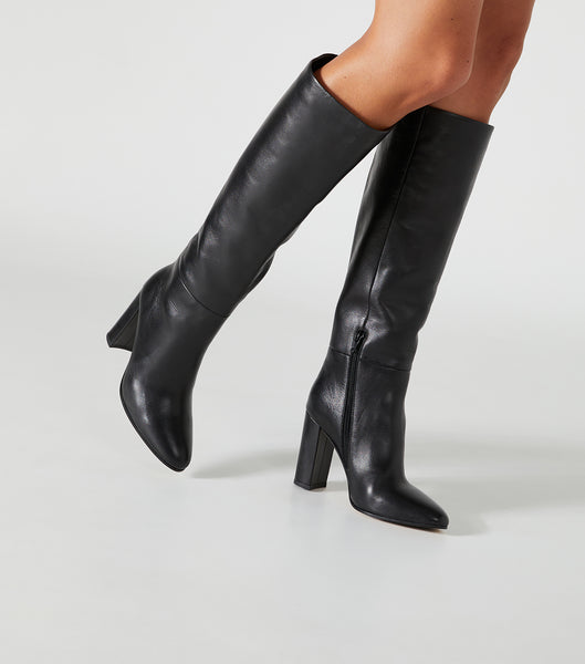 Tony Bianco Boss Black Como 9.5cm Knee High Boots Black | SGNZX74179