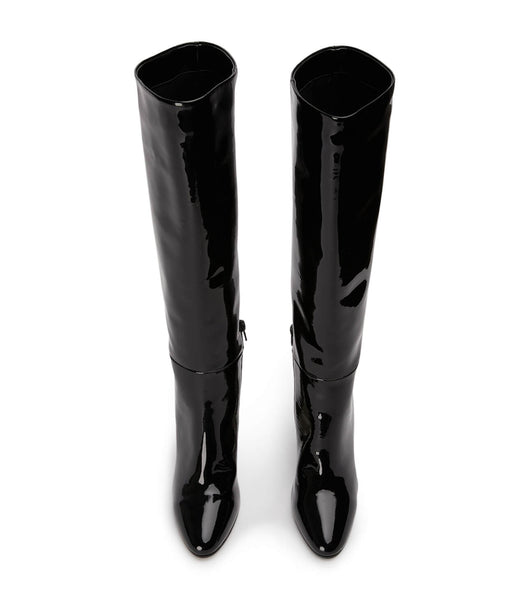 Tony Bianco Boss Black Patent 9.5cm Heeled Boots Black | SGJBT93117