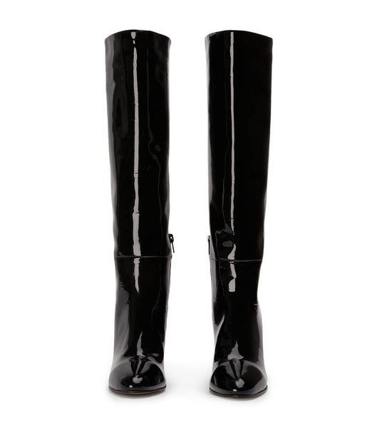 Tony Bianco Boss Black Patent 9.5cm Heeled Boots Black | SGJBT93117