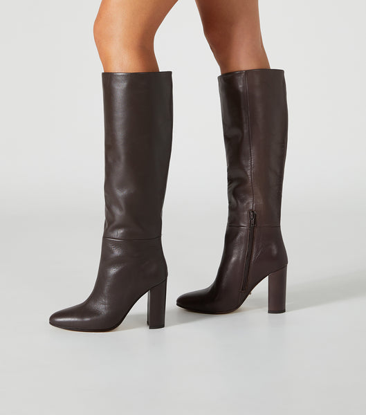 Tony Bianco Boss Choc Como 9.5cm Heeled Boots Chocolate | SGJKU15562