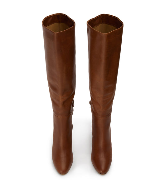 Tony Bianco Boss Cognac 9.5cm Heeled Boots Brown | SGZPD73314