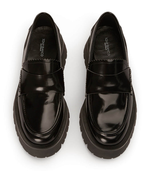 Tony Bianco Brooklyn Black Hi Shine 4.5cm Loafers Black | SGEAH23484