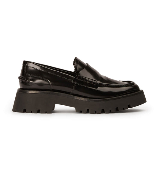 Tony Bianco Brooklyn Black Hi Shine 4.5cm Loafers Black | SGEAH23484