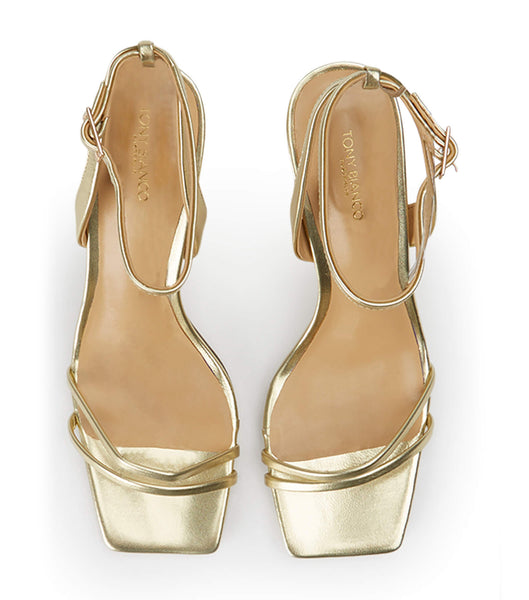 Tony Bianco Camelia Gold Nappa Metallic 8.5cm Bridal Heels Gold / Metal | GSGEC17800