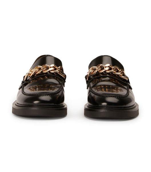 Tony Bianco Candice Black Hi Shine 4.5cm Loafers Black | SGZPD33928