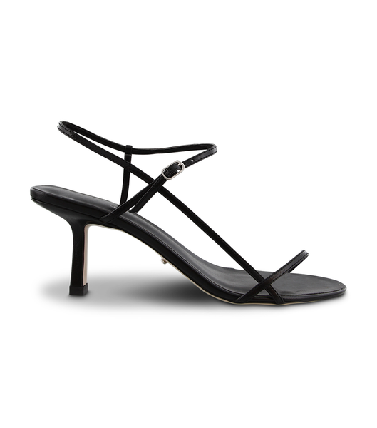 Tony Bianco Caprice Black Kid 7cm Strappy Heels Black | SSGVO12216