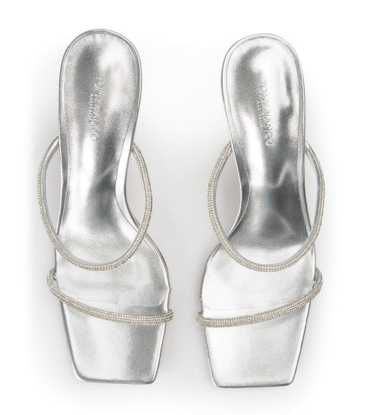 Tony Bianco Chase Silver Nappa Metallic 8.5cm Bling Heels Silver / Metal | ESGHC56340