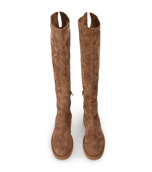 Tony Bianco Chasey Saddle Suede 4.5cm Knee High Boots Brown | SGIIZ37444