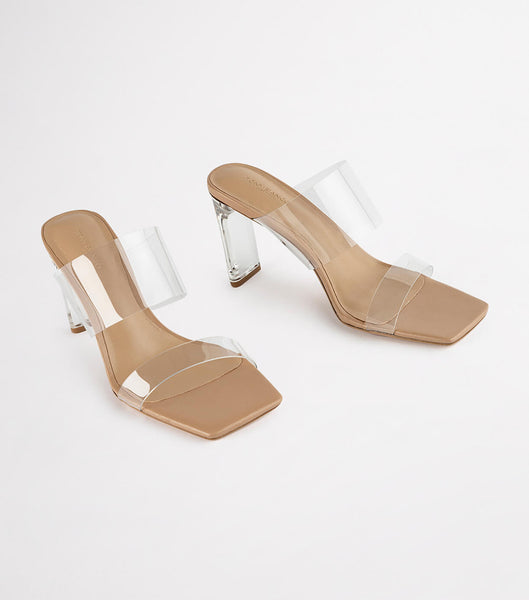 Tony Bianco Chicago Clear Vinylite/Skin Nappa 8.5cm Event Heels Skin Color | SGNZX74395