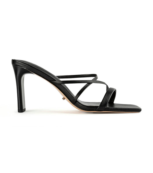 Tony Bianco Classic Black Nappa 8.5cm Strappy Heels Black | FSGHY70721