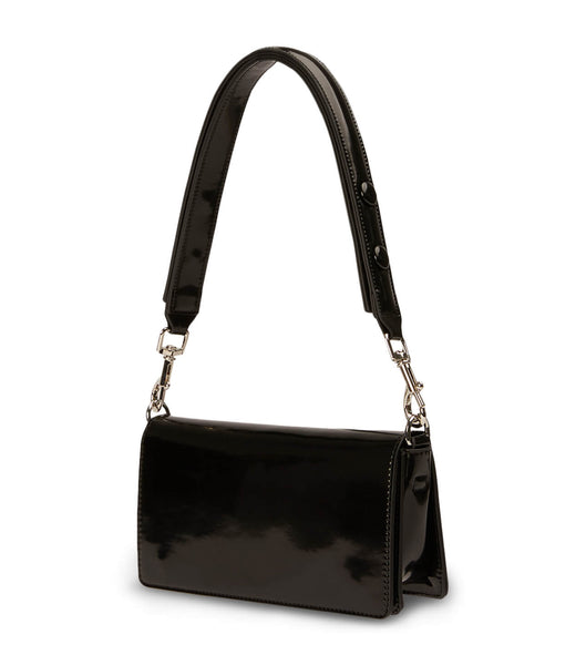 Tony Bianco Clove Black Hi Shine Shoulder Bag Accessories Black | FSGUI25879