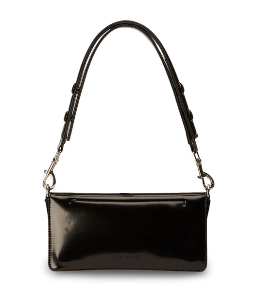 Tony Bianco Clove Black Hi Shine Shoulder Bag Accessories Black | FSGUI25879