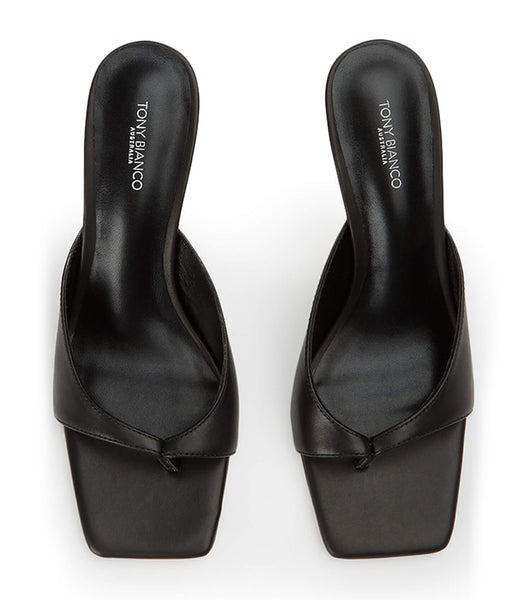 Tony Bianco Crystle Black Como 8.5cm Thong Sandals Black | SGIIZ86341