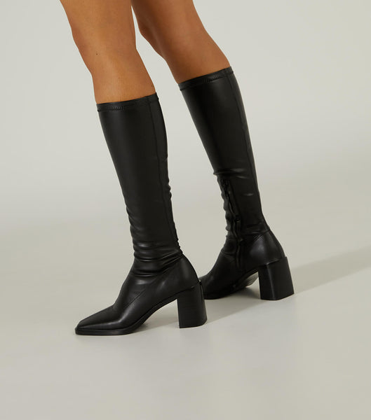 Tony Bianco Damon Black Venezia 7.5cm Knee High Boots Black | MSGHR90373