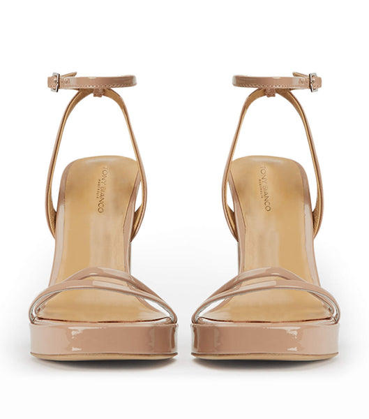 Tony Bianco Dandy Coco Patent 11.5cm Strappy Heels Beige | USGND85792