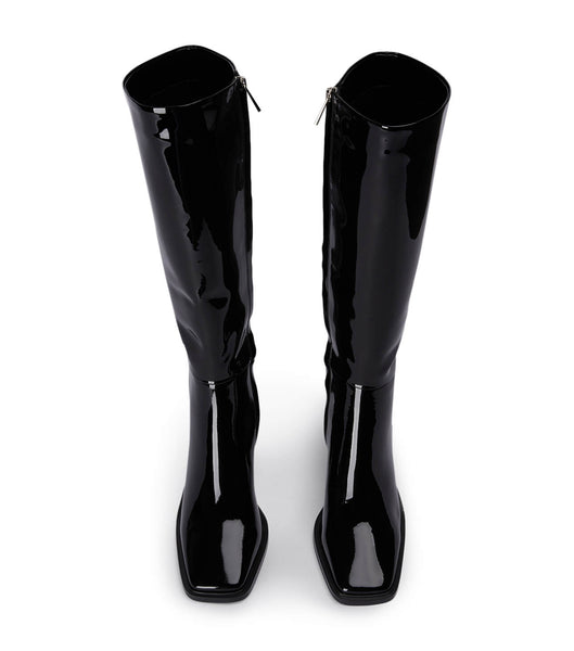 Tony Bianco Darby Black Patent 7.5cm Mid Calf Boots Black | XSGBH13677