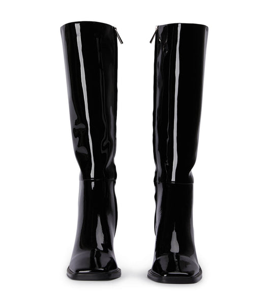 Tony Bianco Darby Black Patent 7.5cm Mid Calf Boots Black | XSGBH13677