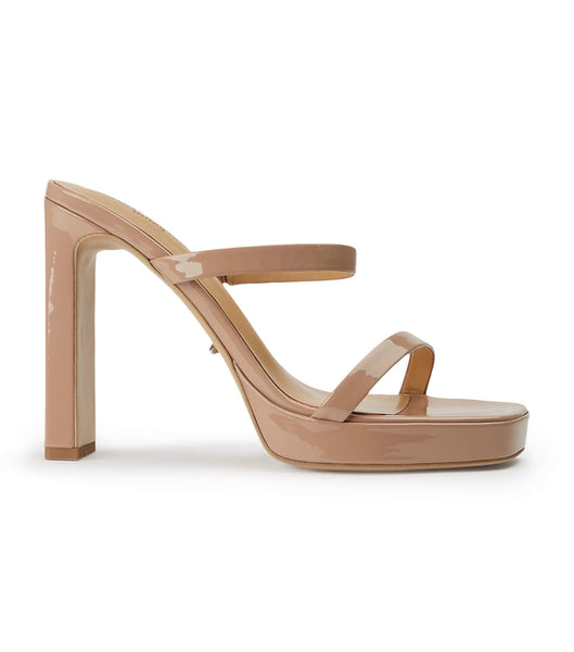 Tony Bianco Diane Coco Patent 11.5cm Block Heels Beige | BSGSO35416