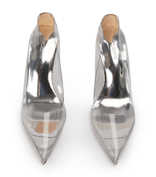 Tony Bianco Dolly Clear Vinylite/Silver 9.5cm Event Heels Silver | ZSGNQ97052