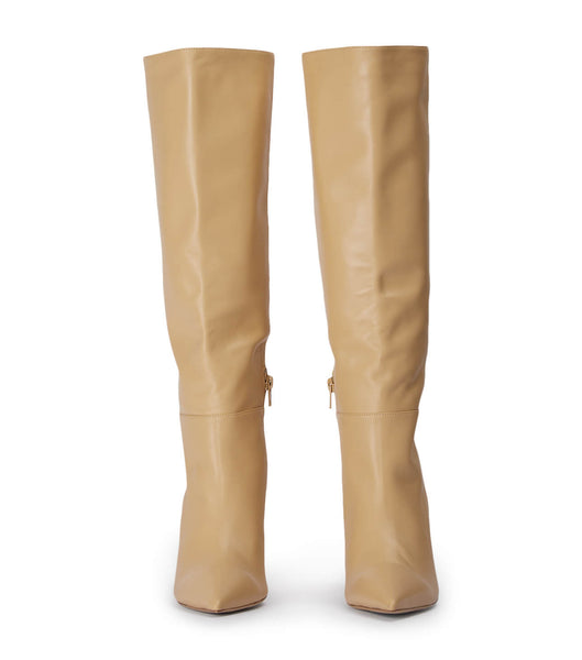 Tony Bianco Drake Butter Nappa 9.5cm Knee High Boots Yellow | GSGEC35646