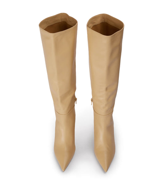 Tony Bianco Drake Butter Nappa 9.5cm Mid Calf Boots Beige | SGJKU81220