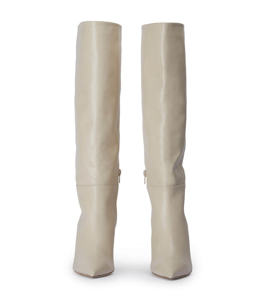 Tony Bianco Drake Vanilla Capretto 9.5cm Knee High Boots Light Yellow | PSGER95728