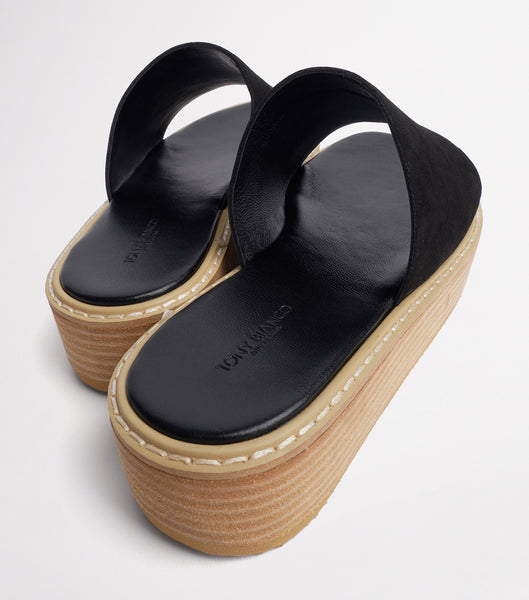 Tony Bianco Elke Black 4.5cm Flat Sandals Black | QSGWA68080