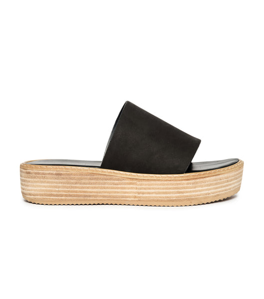 Tony Bianco Elke Black 4.5cm Flat Sandals Black | QSGWA68080