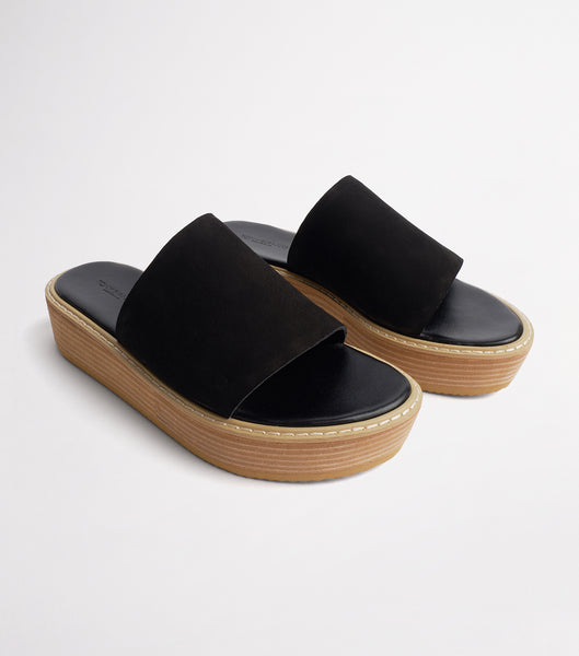 Tony Bianco Elke Black 4.5cm Slides Black | SSGNY22268