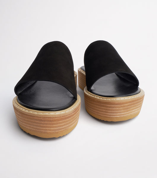 Tony Bianco Elke Black 4.5cm Slides Black | SSGNY22268