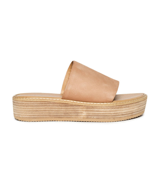 Tony Bianco Elke Caramel 4.5cm Flat Sandals Beige | LSGTR42371