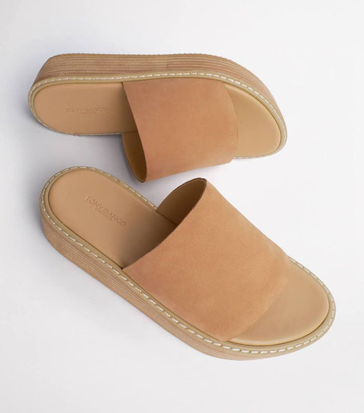 Tony Bianco Elke Caramel 4.5cm Slides Beige | MSGFT16093