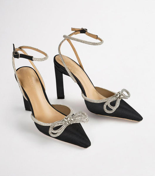 Tony Bianco Elsie Black Satin 10.5cm Bling Heels Black | SGDYB75890